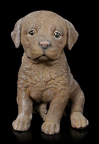 Sentado Perros Figura - Chocolate Labrador Cachorro Carácter Animal, Pintado a Mano