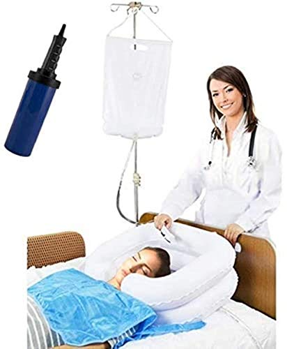 Sistema de ducha para mesita de noche, kit de champú inflable para cama de anciano, fácil de desactivar, embarazo, cama (juego de 6)