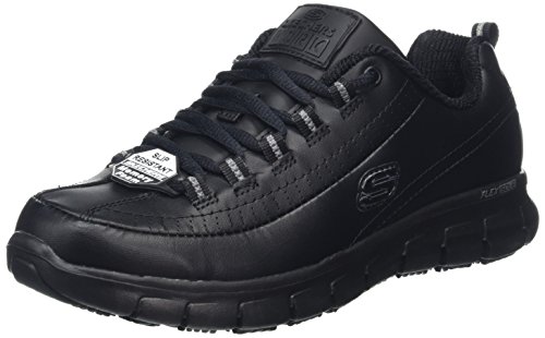 Skechers Women Sure Track-TRICKEL Work Shoes, Black (Black Leather Blk), 5 UK (38 EU)