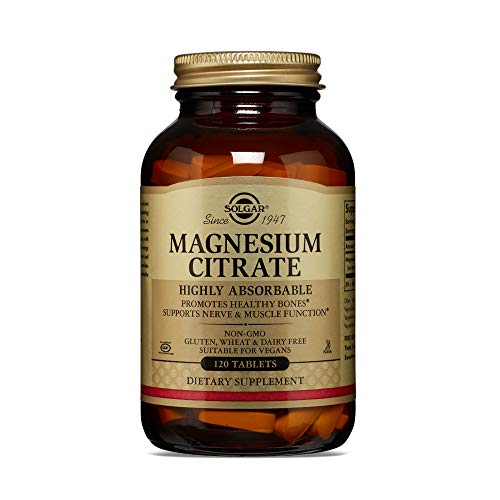 Solgar Citrato de Magnesio, Función Muscular y Reducción de la Fatiga, Apto para Veganos, 120 Comprimidos Solgar Citrato de Magnesio, Función Muscular y Reducción de la Fatiga, Apto para Veganos, 120 Comprimidos