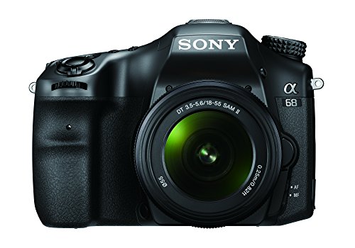 Sony Alpha 68 - Cámara con montura tipo A (sensor CMOS Exmor APS-C de 24.2 MP, lente 18-55 mm, procesador BIONZ X, enfoque automático, pantalla LCD inclinable)