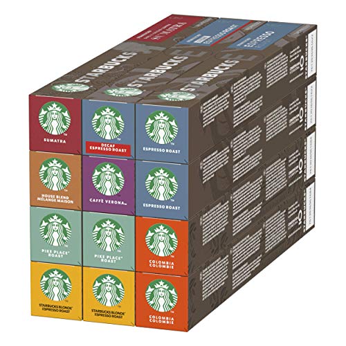 STARBUCKS By Nespresso Variety Pack, 12 X Tubos De 10 Cápsulas De Café, 8 sabores
