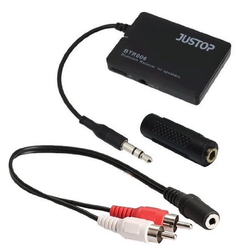 Stereo JUSTOP BTR006 Bluetooth Wireless Audio Receptor con jack de 3.5mm, adaptador universal para altavoces , Nuevo Módulo con Bluetooth V2.1 A2DP perfil