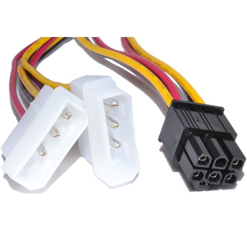 TrueWay 6 Pines PCI Express Energía Adaptador Cable A 2 x Molex LP4 Cable TrueWay 6 Pines PCI Express Energía Adaptador Cable A 2 x Molex LP4 Cable