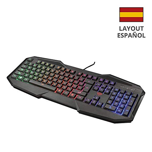 Trust Gaming GXT 830-RW Avonn - Teclado Gaming Iluminado, con Efecto Anti-ghosting, Negro