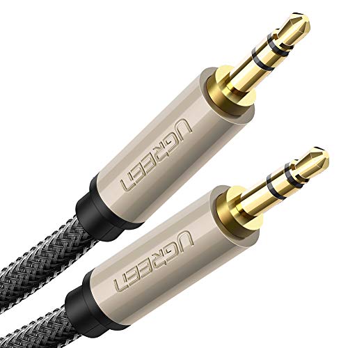 UGREEN Cable de Audio Estéreo HIFI Cable Jack 3.5MM con Trenza de Nylon Calidad de Sonido Impecable Para Radio del Coche, Reproductor, Radiocasete, Altavoces de Casa, Auriculares, Equipo de Música