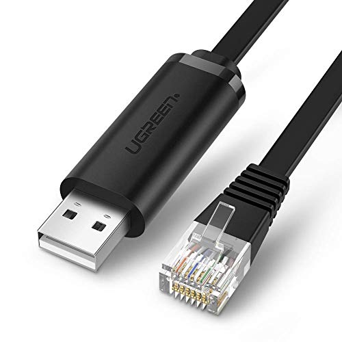 UGREEN Cable de Consola USB 2.0 a RJ45 con FTDI Chip Consola Cable, para PC portátil en Windows, Mac OS, Linux, 1,8M