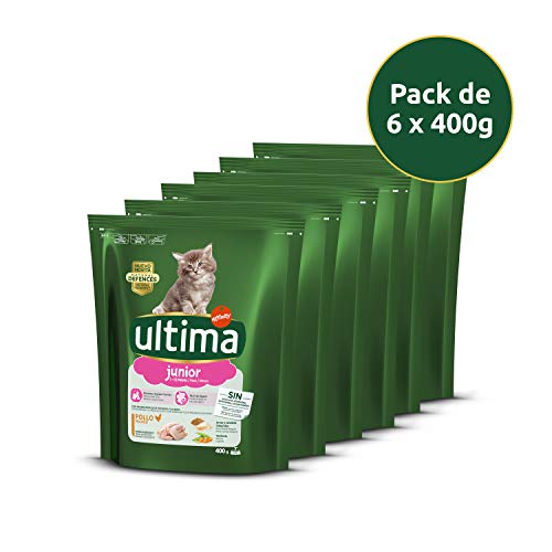 ultima Pienso para Gatos Junior de 2 a 12 Meses con Pollo, Pack de 6 x 400 gr - Total 2.4 kg ultima Pienso para Gatos Junior de 2 a 12 Meses con Pollo, Pack de 6 x 400 gr - Total 2.4 kg
