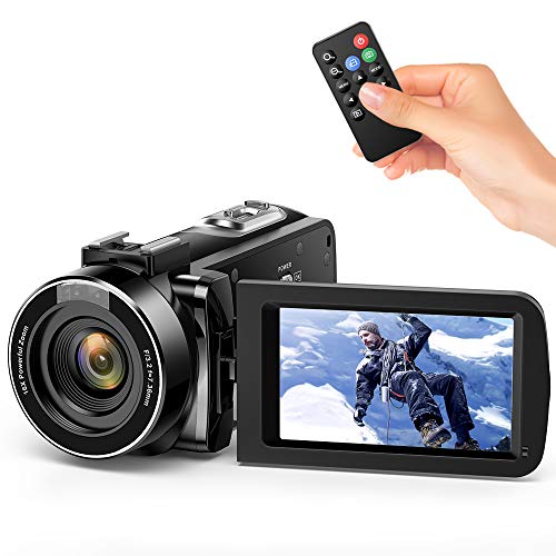 Videocamara Digital Andoer Portátil Cámara de Video Digital 1920 * 1080P HD Pantalla 3.0" IPS 24MP 16X Zoom Digital,Rotación de 270° con Control Remot Apoyo Noche de Infrarrojos Disparar