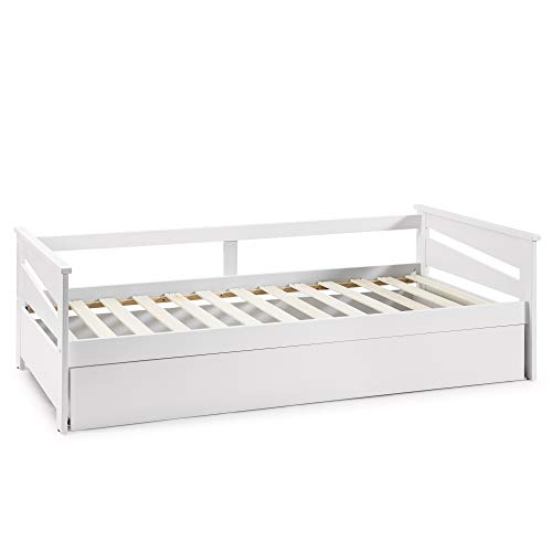 VS Venta-stock Cama Nido Juvenil Emma 90X190, Color Blanco, Dimensiones: 199cm (Largo), 105cm (Ancho) y 62cm (Alto)