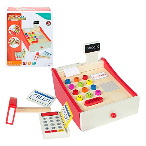 WOOMAX- Caja registradora de Madera (Colorbaby 43628) WOOMAX- Caja registradora de Madera (Colorbaby 43628)