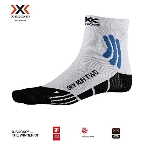 X-Socks Sky Run Two Socks, Unisex Adulto, Arctic White/Opal Black, 35-38