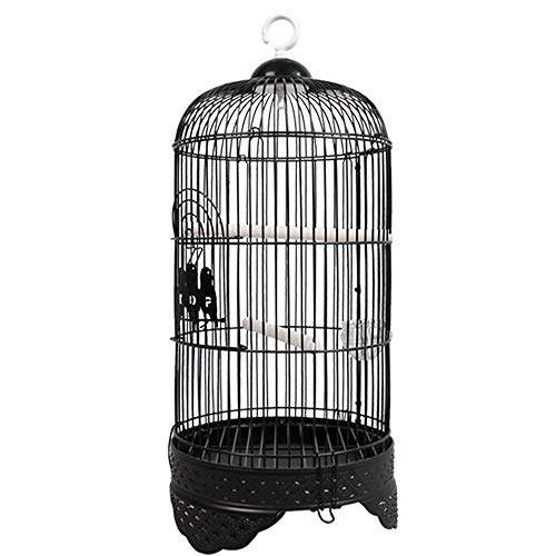 YBWEN - Cama redonda para perro para la producción doméstica de hierro, apto para pájaros ornamentales de peluche (color: negro, tamaño: 34 x 34 x 70 cm)