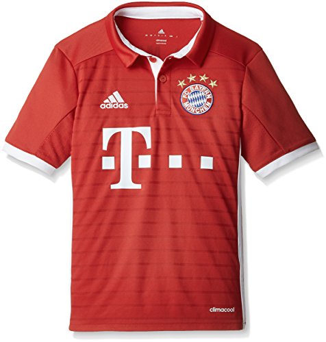 adidas FCB H JSY Y Camiseta 1º Equipación del Bayern FC, niño, Rojo/Blanco, 11-12 años