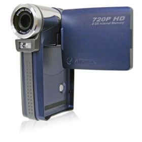 Aiptek - Cámara de vídeo HD de Alta Velocidad (1,6 Mpx, Pantalla de 6,1 cm/ 2,4 Pulgadas, grabación de vídeo de Alta definición: 720p a 60 fps), Color Azul y Plateado