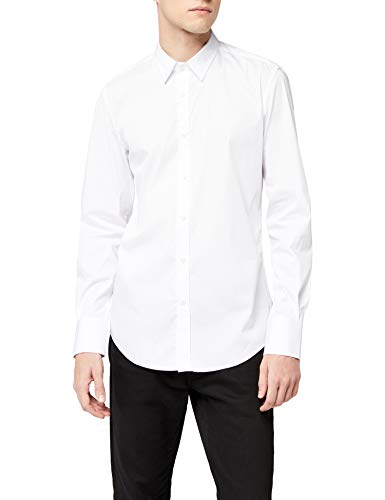Antony Morato Camicia Basica Abbottonatura A Vista Camisa Casual, Blanco (Bianco 1000), Medium (Talla del Fabricante: 50) para Hombre