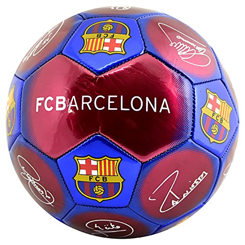 Balón de fútbol oficial firmado con el escudo del FC Barcelona (tamaño 5), color multicolor, tamaño n/a