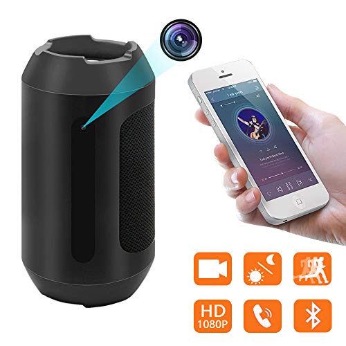 cámara Oculta del Altavoz del Bluetooth, cámara Nana inalámbrica de la Mini cámara de la niñera de la detección de Movimiento de la cámara espía 1080P con la visión Nocturna