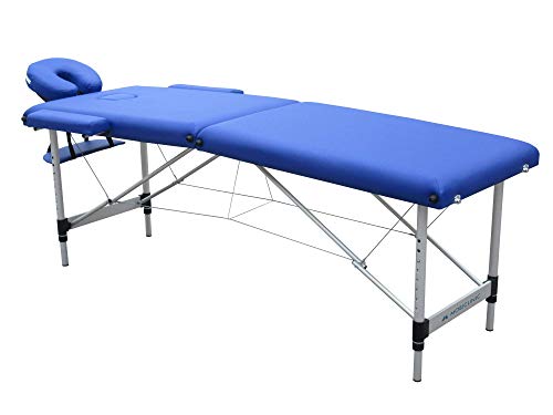 Camilla masajes, Plegable, Fisioterapia, Aluminio y polipiel, 186x60 cm, Portátil, Modelo CA-01, Azul, Mobiclinic