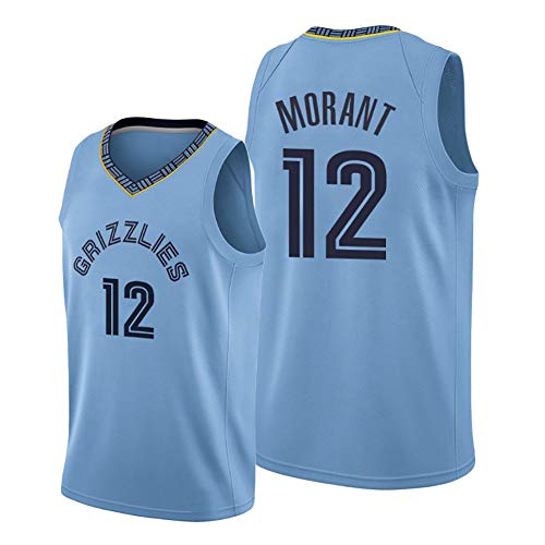 CMYY Ja Morant # 12 Memphis Grizzlies Jersey de Baloncesto para Hombres, Fan Jersey Camiseta Swingman Jersey Chaleco Vintage Absorbente de Sudor S-XXL-Blue-M