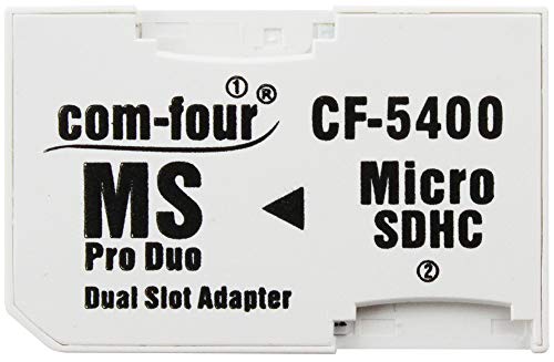 com-four® Adaptador Dual microSD - Adaptador Micro SDHC a MS Pro Duo, Tarjeta de Memoria microSD a Memory Stick para PSP, Cámara & Celular, máx. 32GB (1 Pieza)