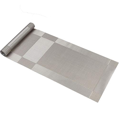 Famibay Camino de Mesa de plastico Vintage PVC Camino de Mesa Lavables Gris Vinilo Camino de Mesa 180cm