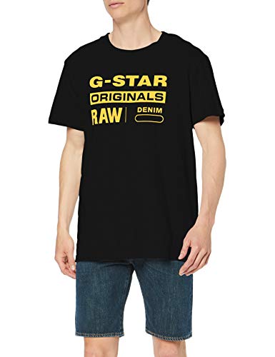 G-STAR RAW Graphic 8 Round Neck Camiseta, Negro (dk Black 6484), L para Hombre