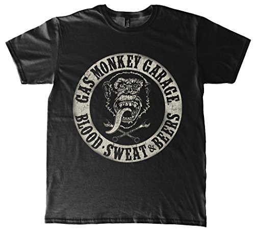 Gas Monkey Garage - Blood Sweat and Beers Hombres Camiseta - Negro - Tamaño Medium