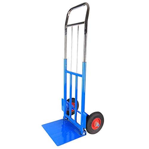 GFFTYX Carretilla de Mano Plegable Trolley - Blue Trolley Trolley de Dos Ruedas Herramienta móvil Tarjeta de Mano de camión de extracción de camión Plano - Cargue 100 Kg