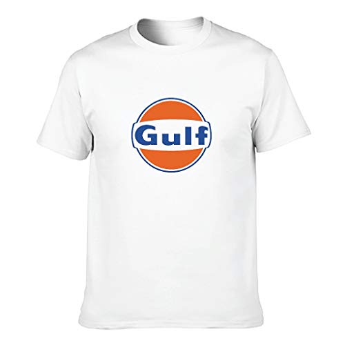 Gulf - Camiseta de algodón para hombre, color naranja Blanco blanco 4XL