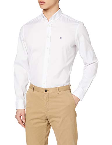 Hackett London Continuity WSH/Oxford Camisa, Blanco (White 800), 44 (Talla del Fabricante: Large) para Hombre