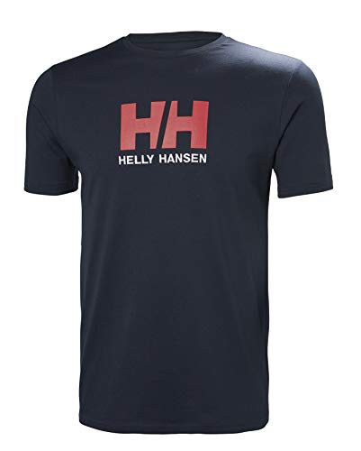 Helly Hansen T-Shirt Camiseta de Manga Corta Hecha de algodón, con Logo HH en el Pecho, Hombre, Azul (Marino), M