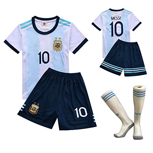 jersey Camisa de FFF Copa Mundial de Fútbol, ​​Argentina Equipo Nº 10 2018 Argentina Camiseta de fútbol para niños Ropa de Entrenamiento de fútbol la Camiseta de la Camiseta de los Cortocircuitos,20