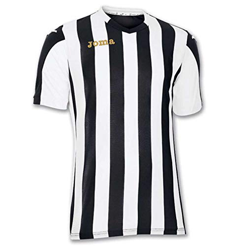 Joma Copa Camiseta de Equipación de Manga Corta, Hombre, Negro/Blanco, XL