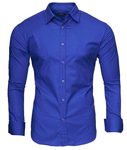 Kayhan Hombre Camisa, langarmhemd 2145 New Blue (S)