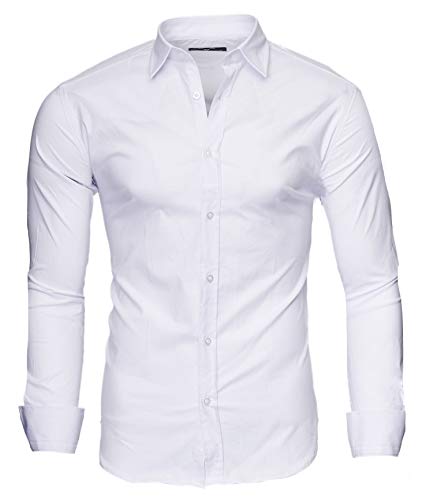 Kayhan Uni Hombre Camisa Slim fit, White (S) Kayhan Uni Hombre Camisa Slim fit, White (S)