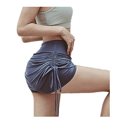 LANDENG 2020 Nueva Verano de Las Mujeres pantalón Corto Mini Faldas Falda de Talle Alto con cordón Ajustable Lateral Golf Skorts para la Ejecución de Entrenamiento de Tenis Golf,Azul,XL