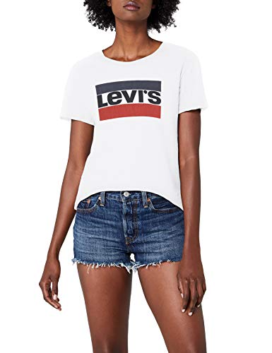Levi's The Perfect Tee, Camiseta para Mujer, Blanco (White 297), Large