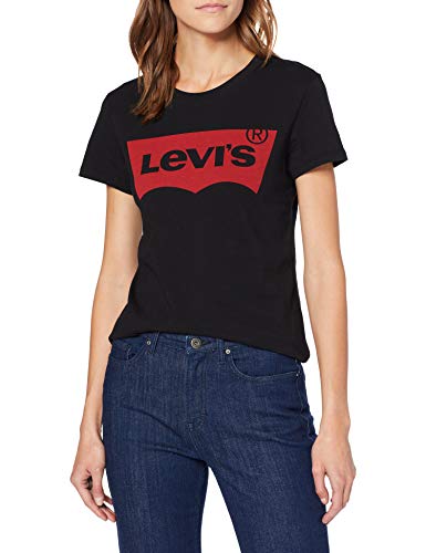 Levi's The Perfect Tee, Camiseta para Mujer, Negro (Large Batwing Black 201), Small