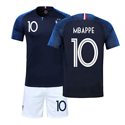 LSY Camisetas de fútbol Camiseta Deportiva y pantalón de fútbol de 2 Estrellas de Francia Copa Mundial de Fútbol de Francia 2018 Copa Mundial de Fútbol de Francia,BlueN°10,L