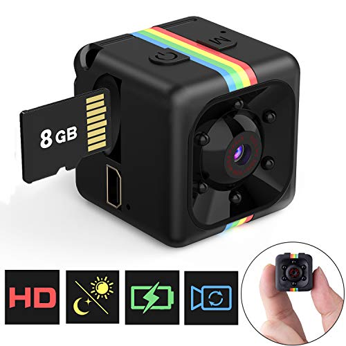 Mini Cámara Espía Oculta Mini Cámara de Vigilancia con Tarjeta SD de 8GB, 1080P HD Grabadora de Video Portátil Camaras de Seguridad con Detección de Movimiento IR Visión Nocturna (Non-WiFi) Mini Cámara Espía Oculta Mini Cámara de Vigilancia con Tarjeta SD de 8GB, 1080P HD Grabadora de Video Portátil Camaras de Seguridad con Detección de Movimiento IR Visión Nocturna (Non-WiFi)