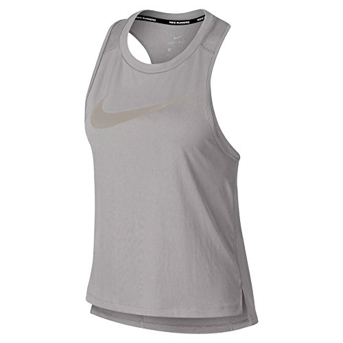 NIKE W Nk Dry Miler Hbr Camiseta de Tirantes, Mujer, Atmosphere Grey/Vast Grey, L
