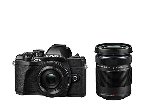 Olympus OM-D E-M10 Mark III Kit, Cámara de Sistema Micro 4/3 (16 MP, Estabilizador de Imagen de 5 Ejes, Visor Electrónico) + Objetivo M.Zuiko 14-42mm EZ Zoom + M.Zuiko 40-150mm Telezoom, negro Olympus OM-D E-M10 Mark III Kit, Cámara de Sistema Micro 4/3 (16 MP, Estabilizador de Imagen de 5 Ejes, Visor Electrónico) + Objetivo M.Zuiko 14-42mm EZ Zoom + M.Zuiko 40-150mm Telezoom, negro