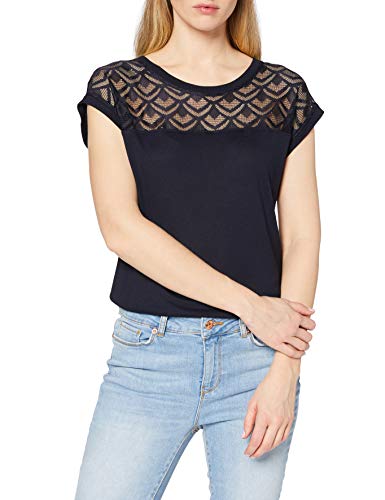 Only onlNICOLE S/S Mix Top Noos Camiseta, Azul (Night Sky), S para Mujer