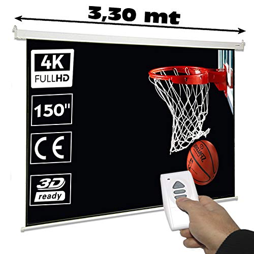 Pantalla de proyeccion electrica de 150" ( 3 x 2,20 metros ) incluye mando inalambrico Pantalla de proyeccion electrica de 150" ( 3 x 2,20 metros ) incluye mando inalambrico