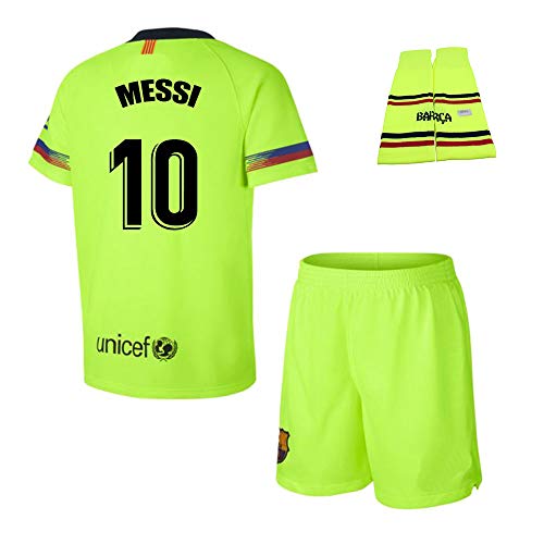 Personalizador Conjunto Complet Infantil FC Barcelona Réplica Oficial Licenciado de la Segunda Equipación Temporada 2018-19 - Dorsal Messi 10 (8 Años)