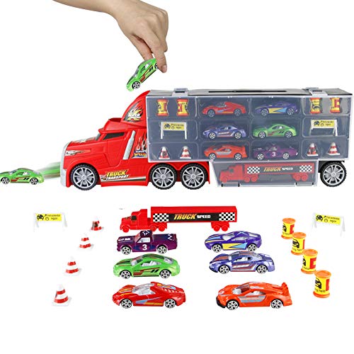 PL Coches Juguetes Camión Transportador para Niños 3 4 5 Años Juguete Transporte Playset 6 Mini Vehículo de Metal Niños y Niñas