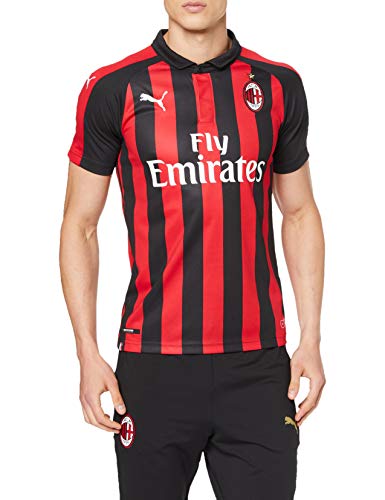 PUMA AC Milan Home Camisetas de equipación, Hombre, Rojo (Tango) / Negro, L