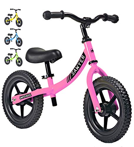 Sawyer - Bicicleta Sin Pedales Ultraligera - Niños 2, 3 y 4 Años (Rosa)