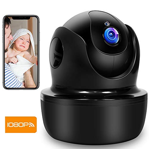 SUPEREYE 1080P Camara Vigilancia, Camara de Vigilancia WiFi Interior FHD con Visión Nocturna, Detección de Movimiento, Audio de 2 Vías, Compatible con iOS/Android, Texto Alarma Via Email/App